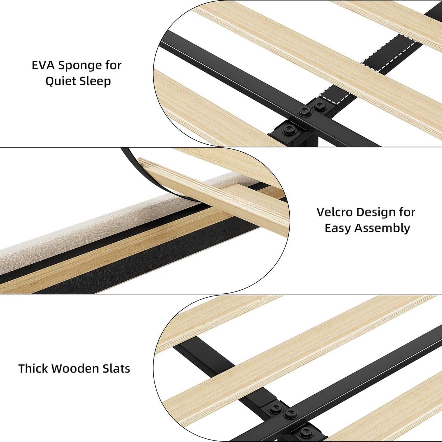 Garvee Upholstered Bed Frame King Size with Storage Headboard and Charging Station, Platform Bed Frame with Drawers, Heavy Duty, No Box Spring Needed, Easy Assembly, Beige