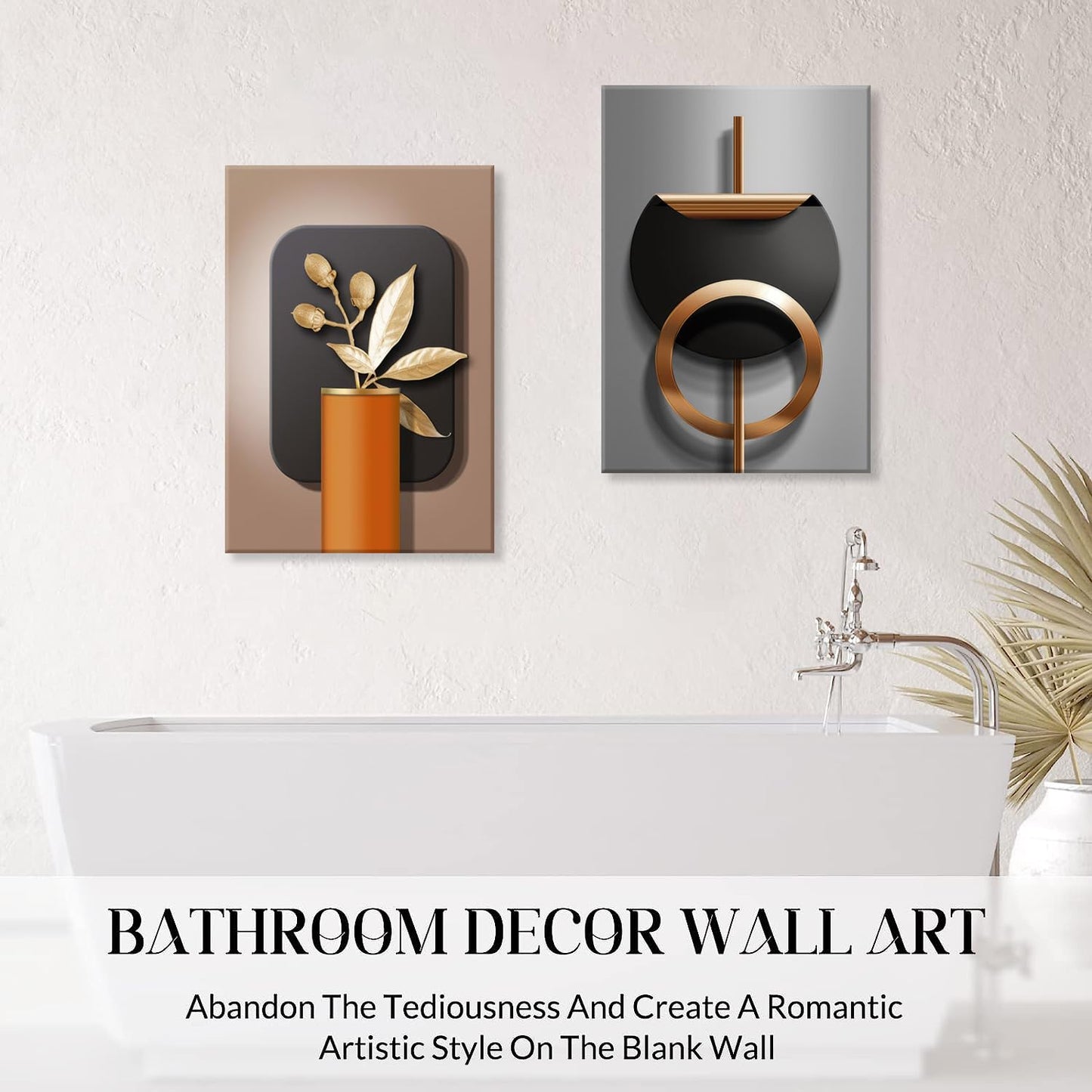 2pcs 3d Effect Pattern Black Copper Geometric Canvas Abstract Wall Art Nordic Luxury Living Room Pictures Prints Modern Artwork Black Gold Gray Wall Decoration Inspiring Home Decor 16x24 Inches Ready To Hang