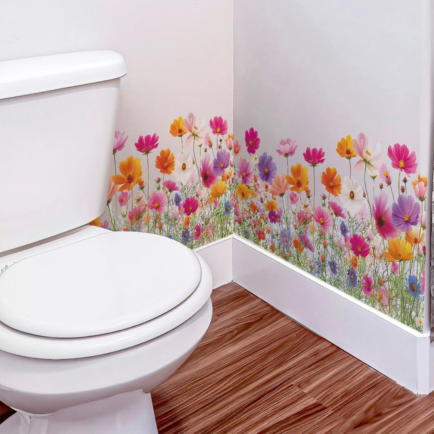 2 Sheets Flower Wall Decals Removable Spring Summer Peel and Stick Wall Stickers Vinyl Waterproof Floral Wall Decor for Bedroom Living Room Bathroom Classroom Kitchen Decorations