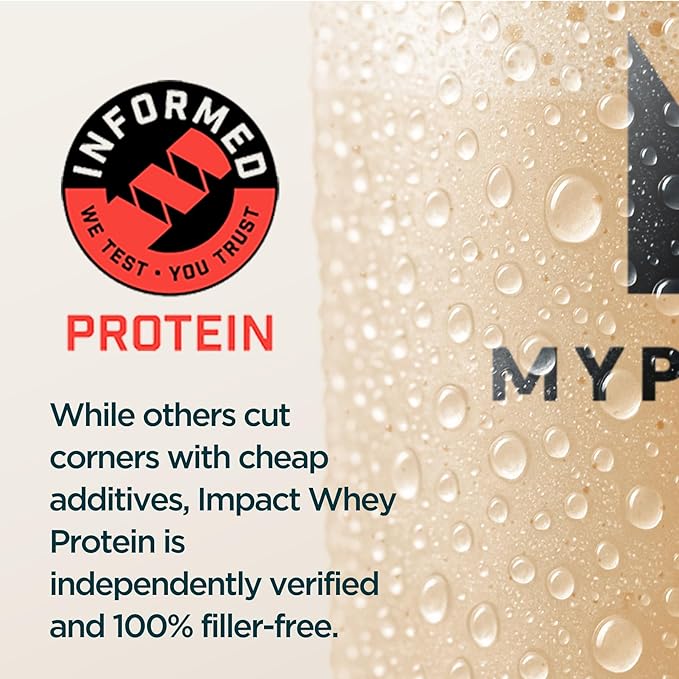 Myprotein Impact Whey Protein Powder, 2.2 Lbs (32 Servings) Vanilla Ice Cream, 22g Protein & 5g BCAA Per Serving, Protein Shake for Superior Performance, Muscle Strength & Recovery, Gluten Free