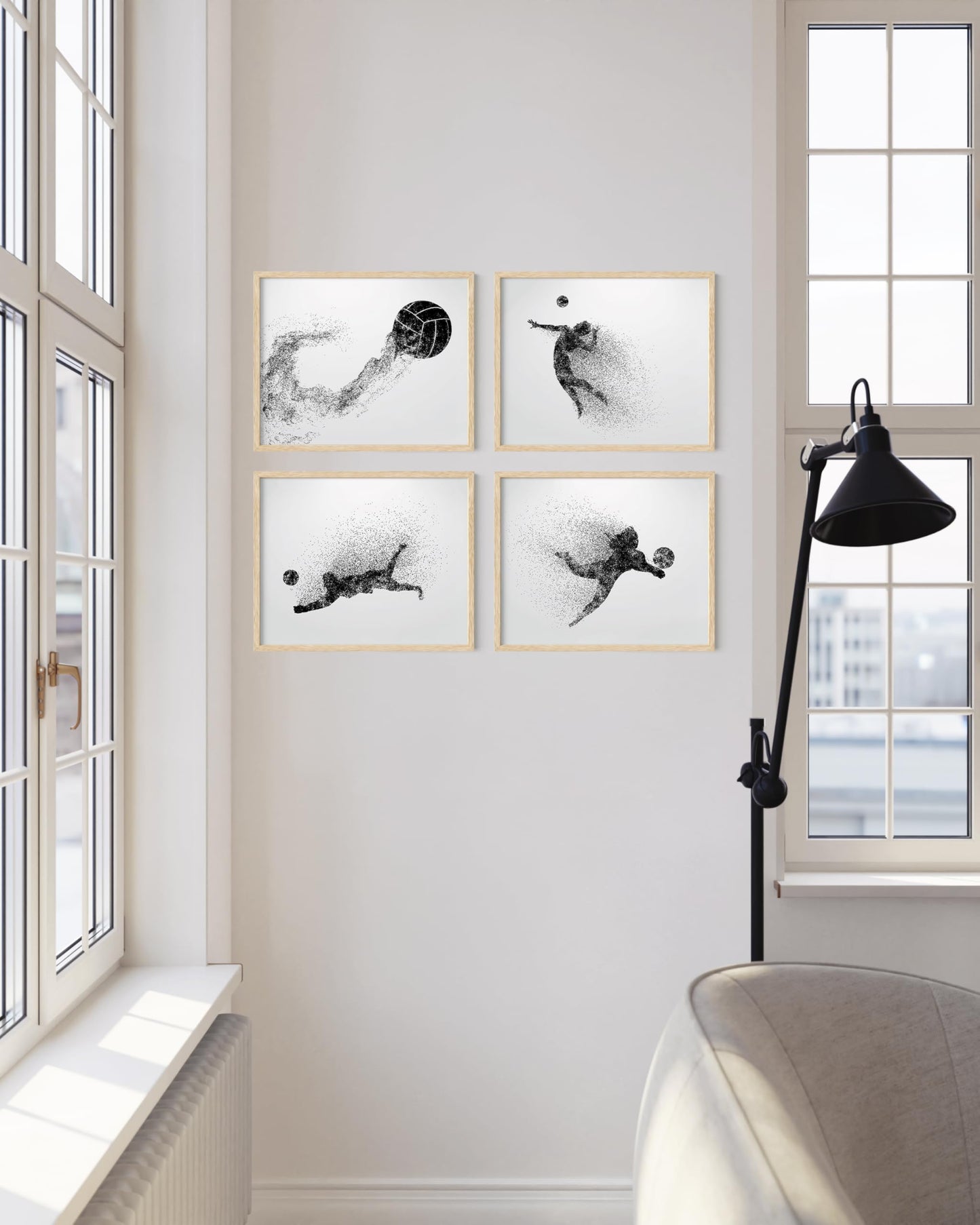 Summit Designs Volleyball Wall Art Prints - Silhouette – Set of 4 (8x10) Poster Photos Prints - Bedroom - Man Cave