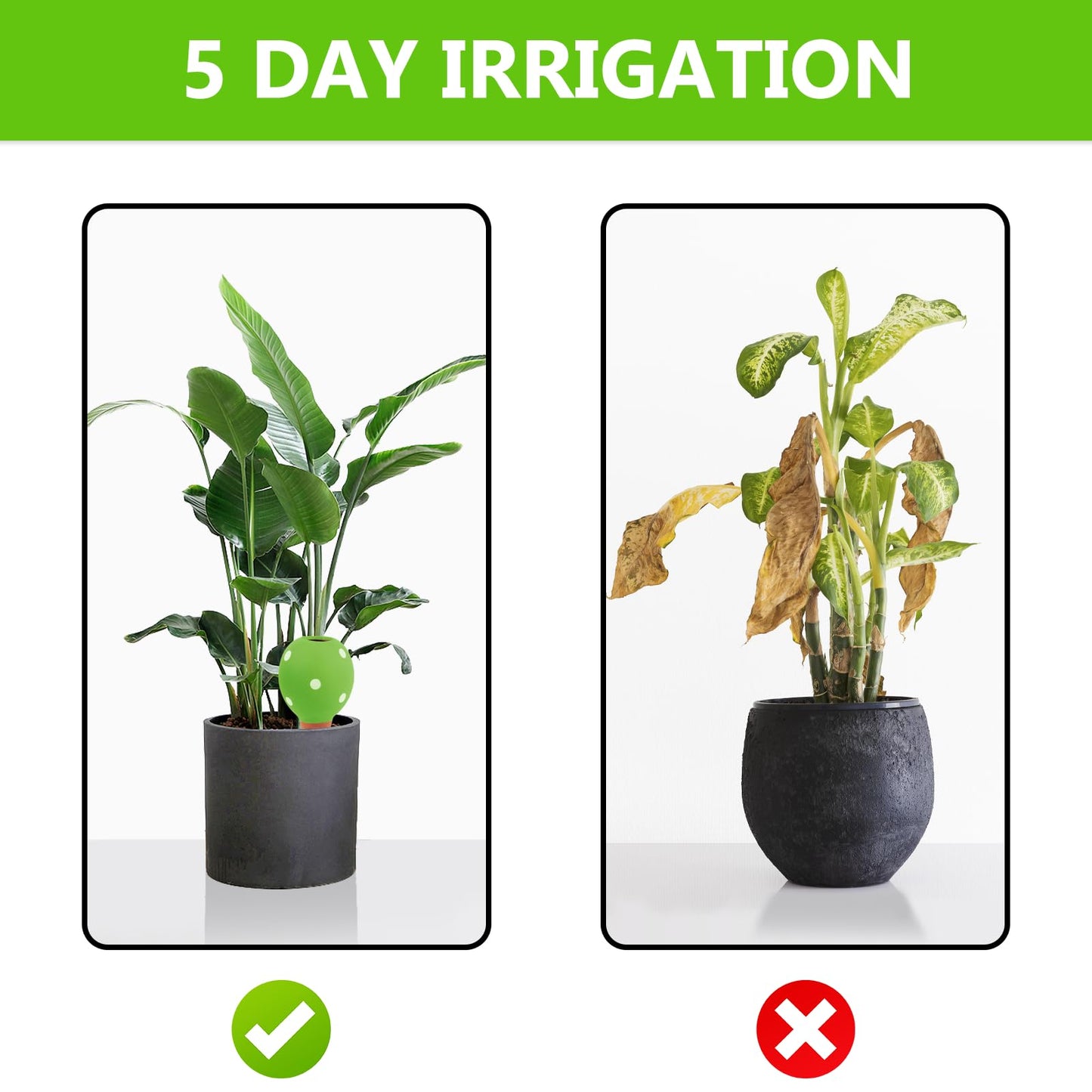 4 Pack Terracotta Watering Spikes, Vacation Self-Watering Planters Devices, Continuous Moisture with Slow Release Watering System Small Ball Shape