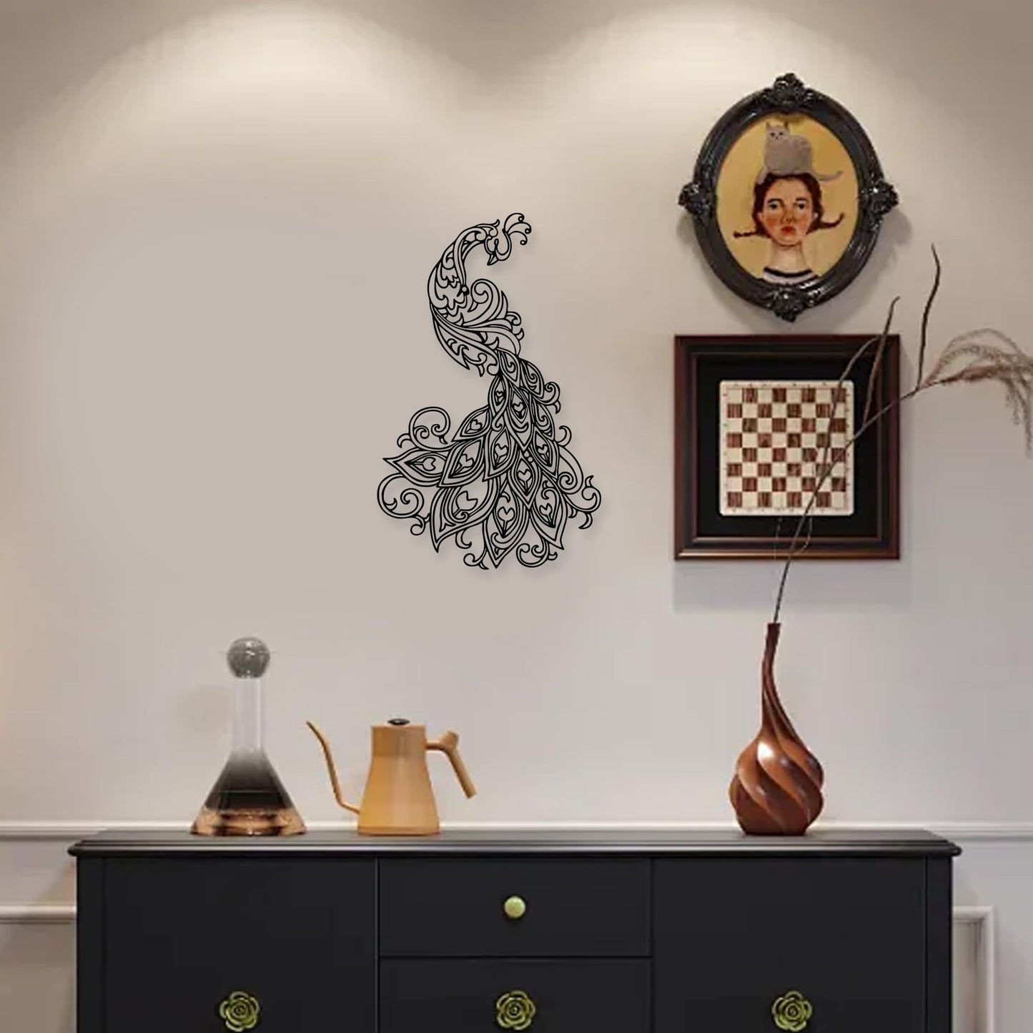 Xedatric Peacock Wall Decor,Elegant Metal Peacock Wall Art,Nature-Inspired Bird Wall Sculpture, Modern Home Decor Unique Gift for Bird Lovers
