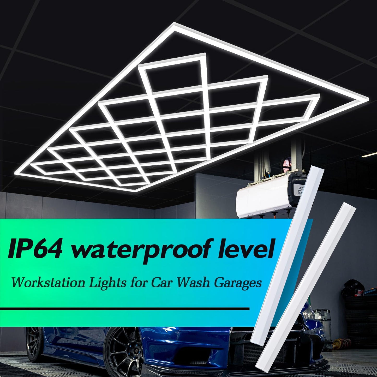 Ofenrd Large Hexagon Garage Lights 23 Hex Ultra-Bright Led Lights New Updated Diamond Commercial Lighting for Garage Car Detailing Barber Shop Gym Warehouses Basement.