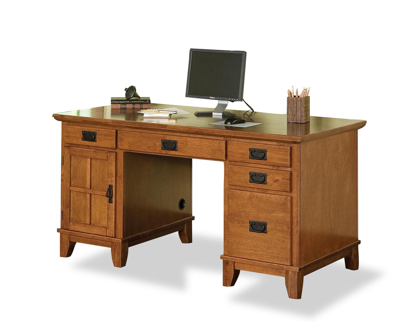 Homestyles Arts & Crafts Cottage Oak Pedestal Desk