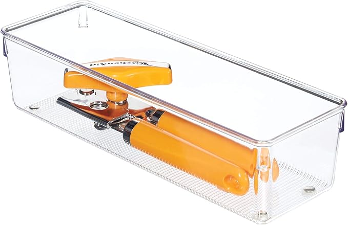 iDesign - 52930 EMW6134167, Medium, Clear | Plastic Storage, For Kitchen, Bathroom, and Desk Drawers