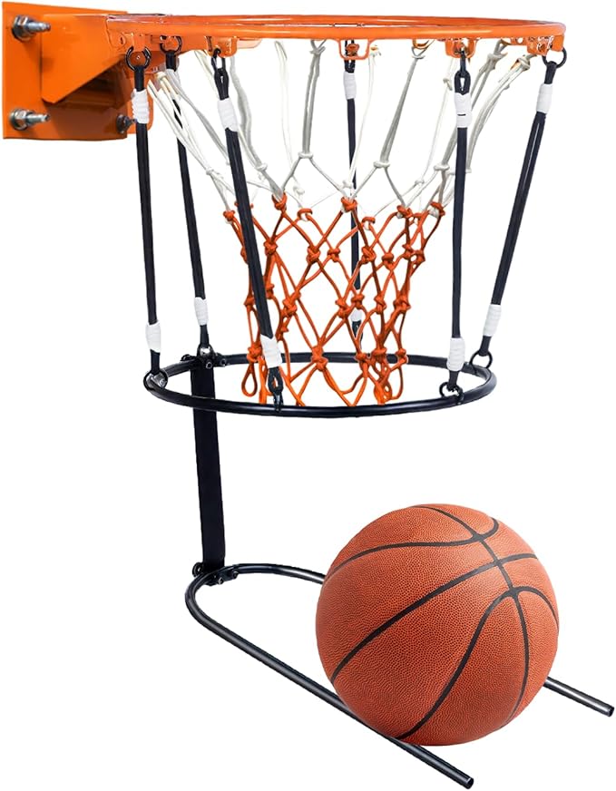 Basketball Return Attachment,Heavy Duty Basketball Rebounder Accessories for Outdoor and Indoor Use,Great for Solo Play and Practice,Black