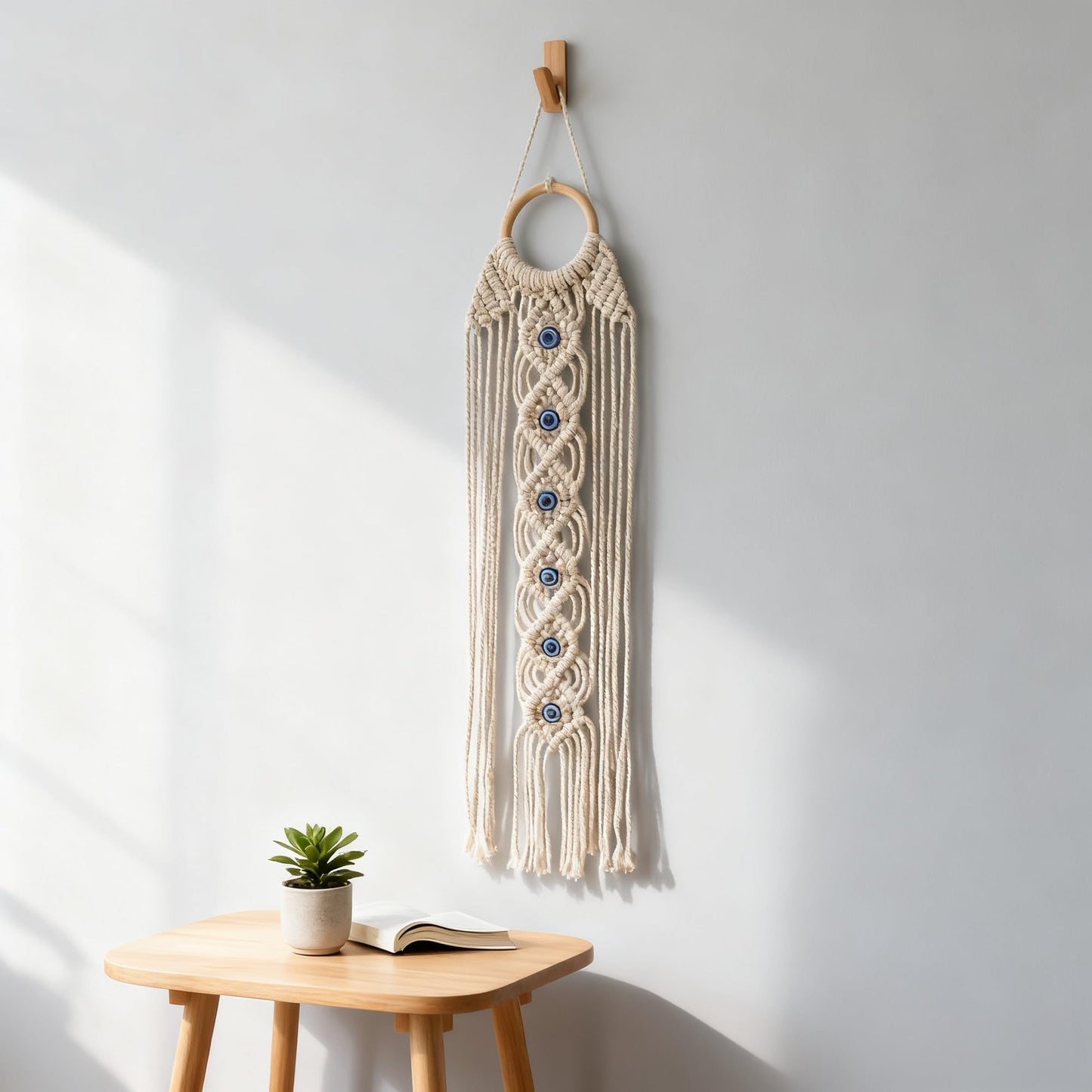 TaudivDuso Macrame Wall Hanging Dreamcatcher with Evil Eye, Boho Wall Decor, Handwoven Tapestry for Bedroom Home Gift