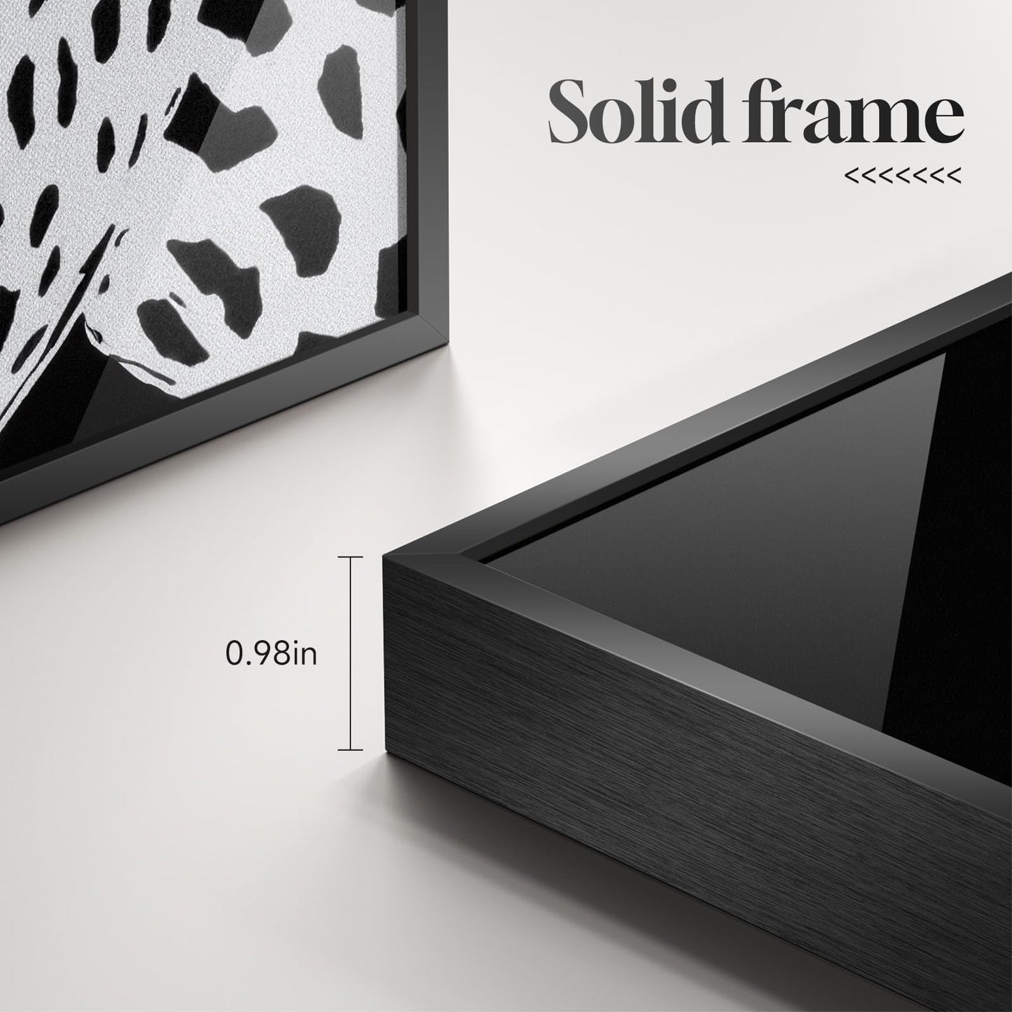 Framed Modern Animal Black and White Wall Art, Large Leopard Animal Prints, Contemporary Minimalist Elegant cheetah Pictures for Living Room Bedroom Dining Room Hallway Office Wall Decor 24x36In