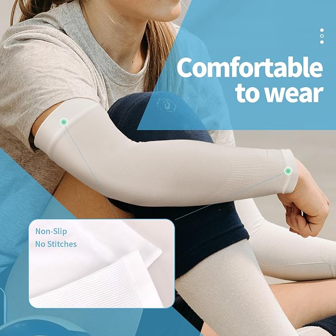 YESLIFE UV Sun Protection Arm Sleeves for Men & Women,UPF 50 Cooling Sports Sleeve
