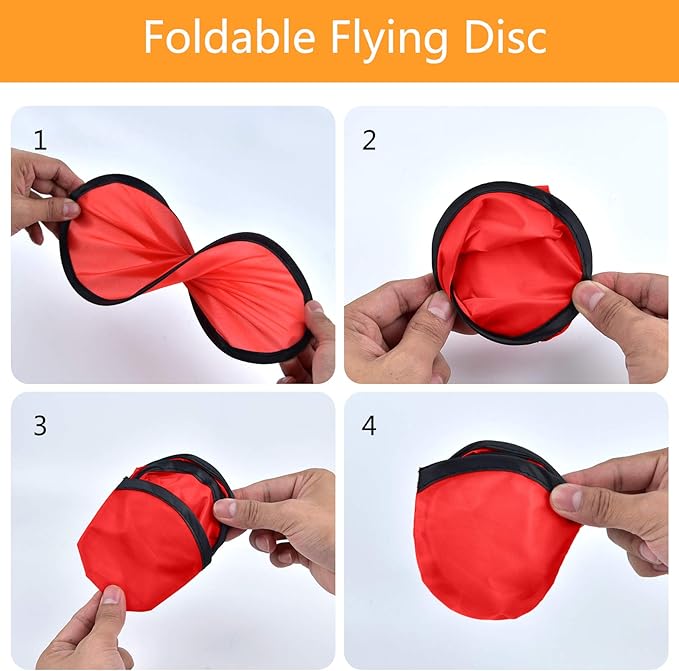 Mototo 30 Pieces Foldable Flying Disc Fans with Bag Folding Pocket Toy Set for Kids Fun Birthday Party Favors Summer Outdoor Activity Game Halloween Christmas, 5 Colors (10 inches)