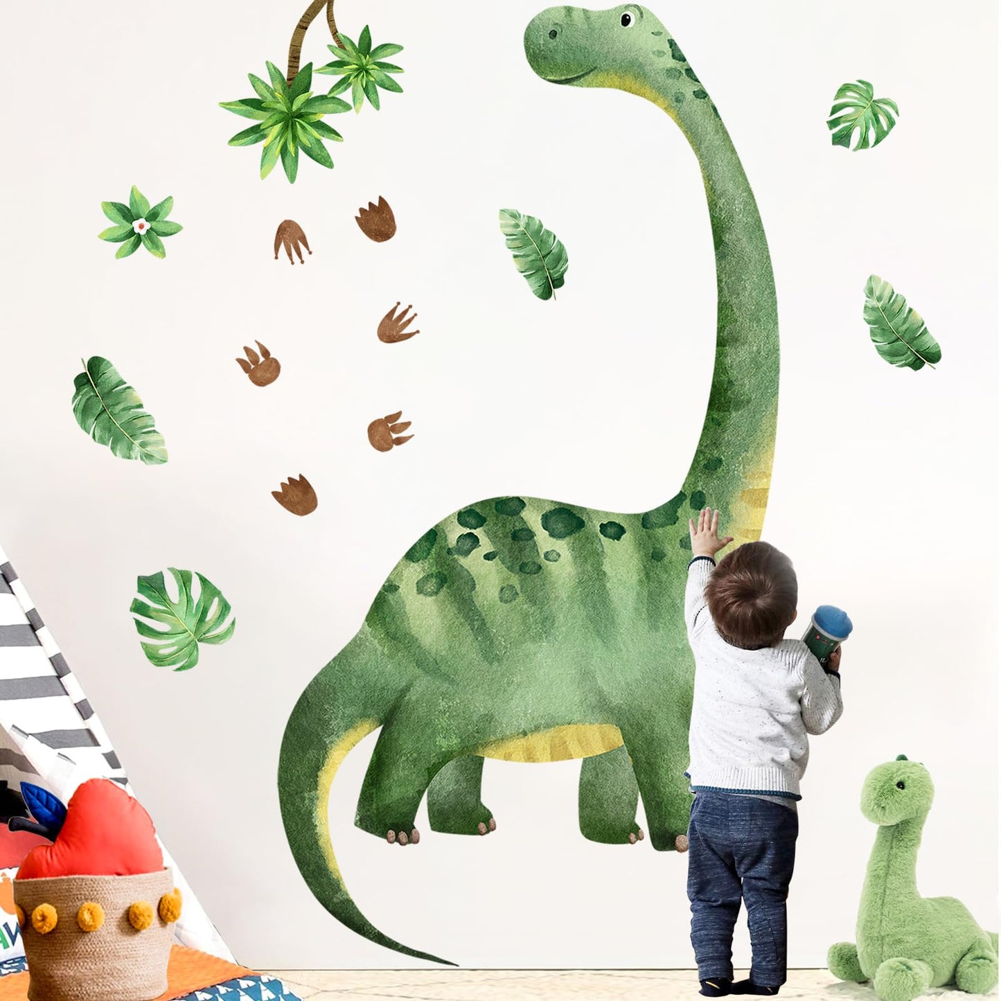 Large Dinosaur Wall Decals for Boys Room, Sunoyar Removable Kids Dinosaur Wall Decor, Peel & Stick Dino Wall Stickers for Nursery Bedroom