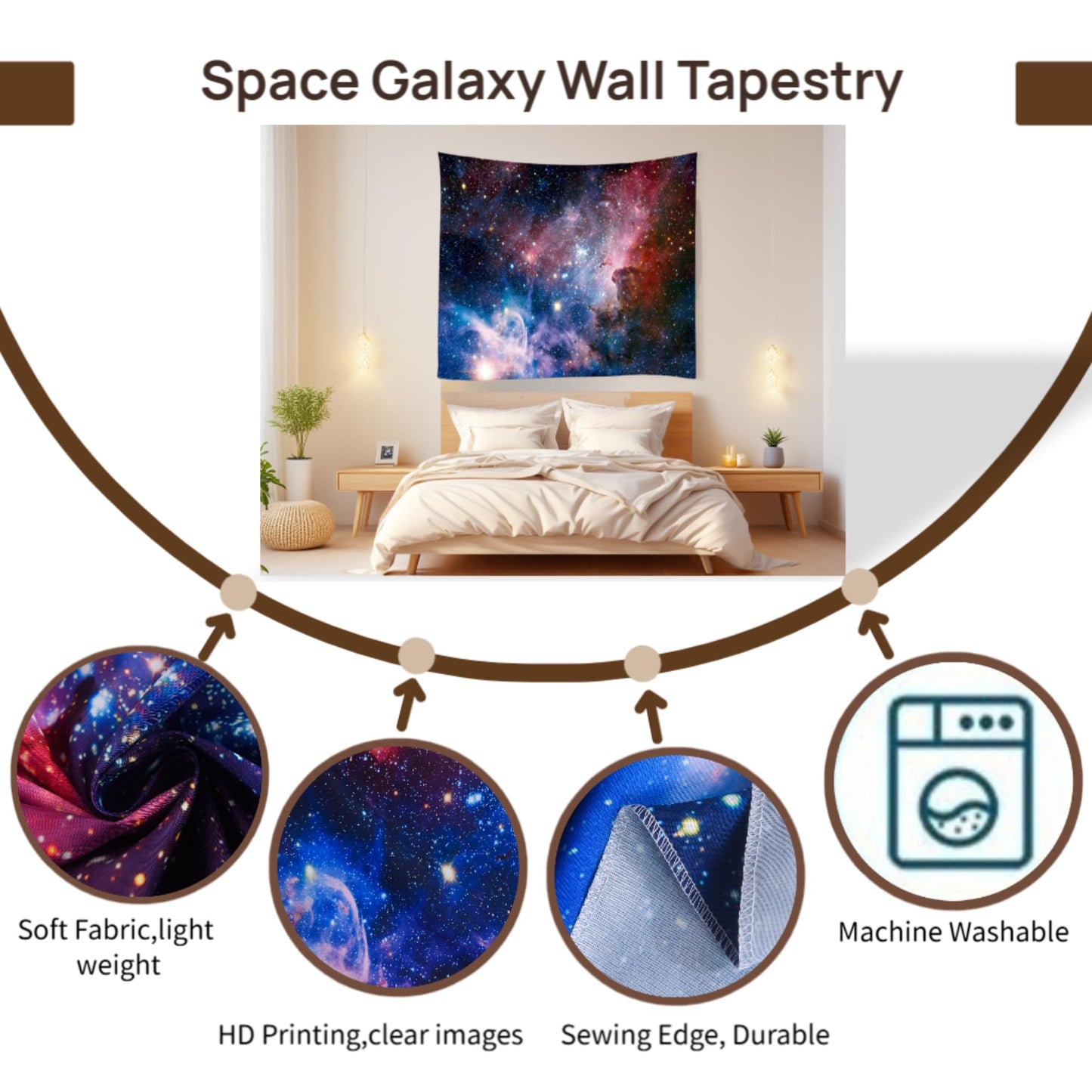 Ihome888 Space Star Tapestry, Outer Universe Galaxy Tapestries Wall Hanging for Bedroom Living Room Dorm, 80 Inch by 60 Inch, Colorful