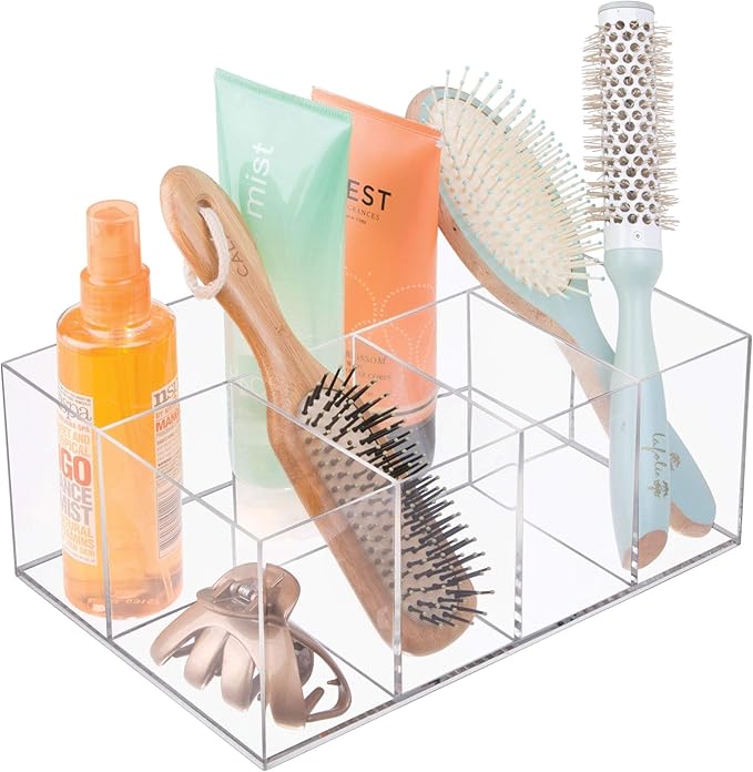 iDesign 5-Section Divided Vanity Organizer for Cosmetic Storage - Clear (Pack of 4)