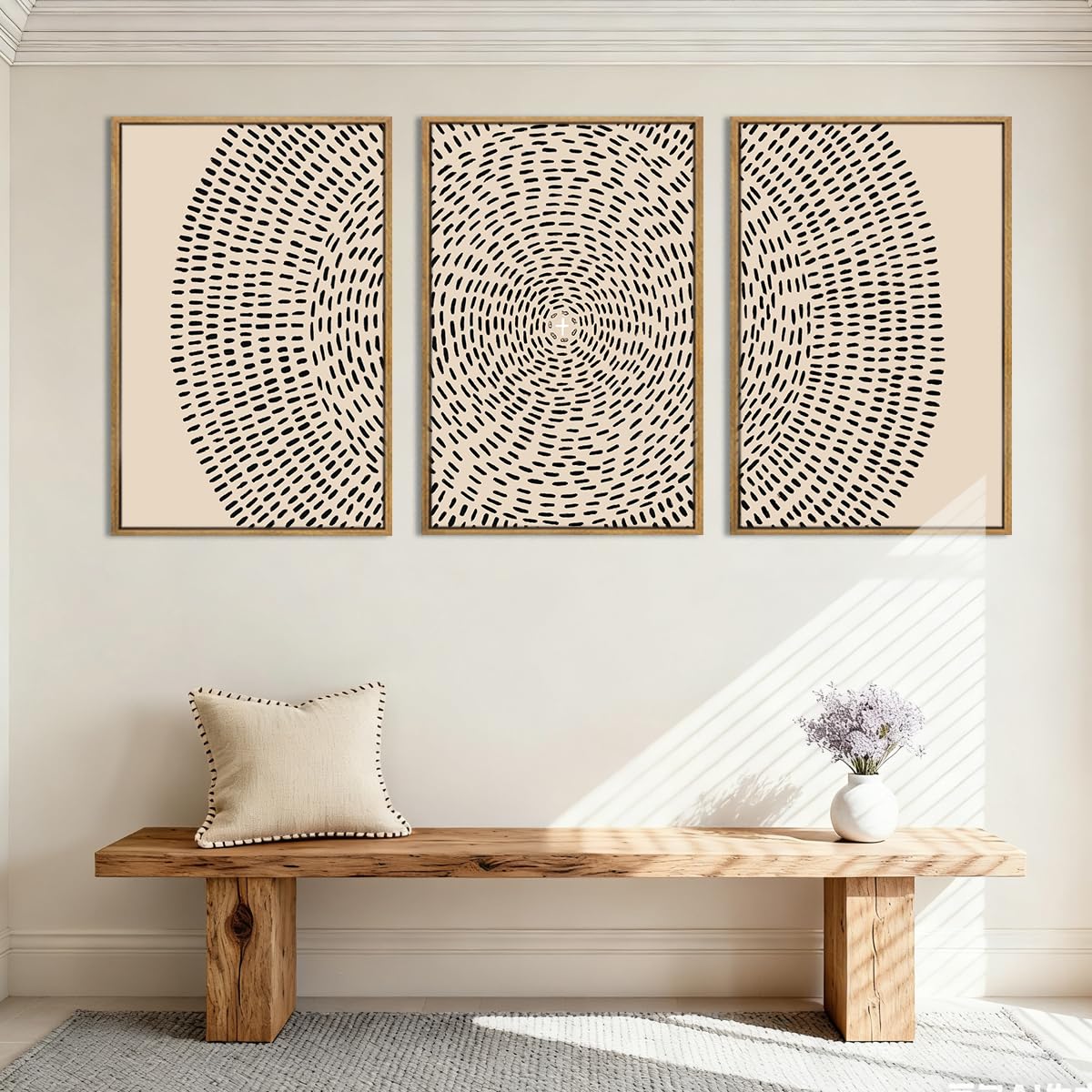 ANHUIB Jesus Wall Art 16x24 Inch Jesus Feeds The 5000 Canvas Wall Art Set of 3 Framed Easter Christian Wall Decor Modern Abstract Art Print for Living Room Bedroom Office