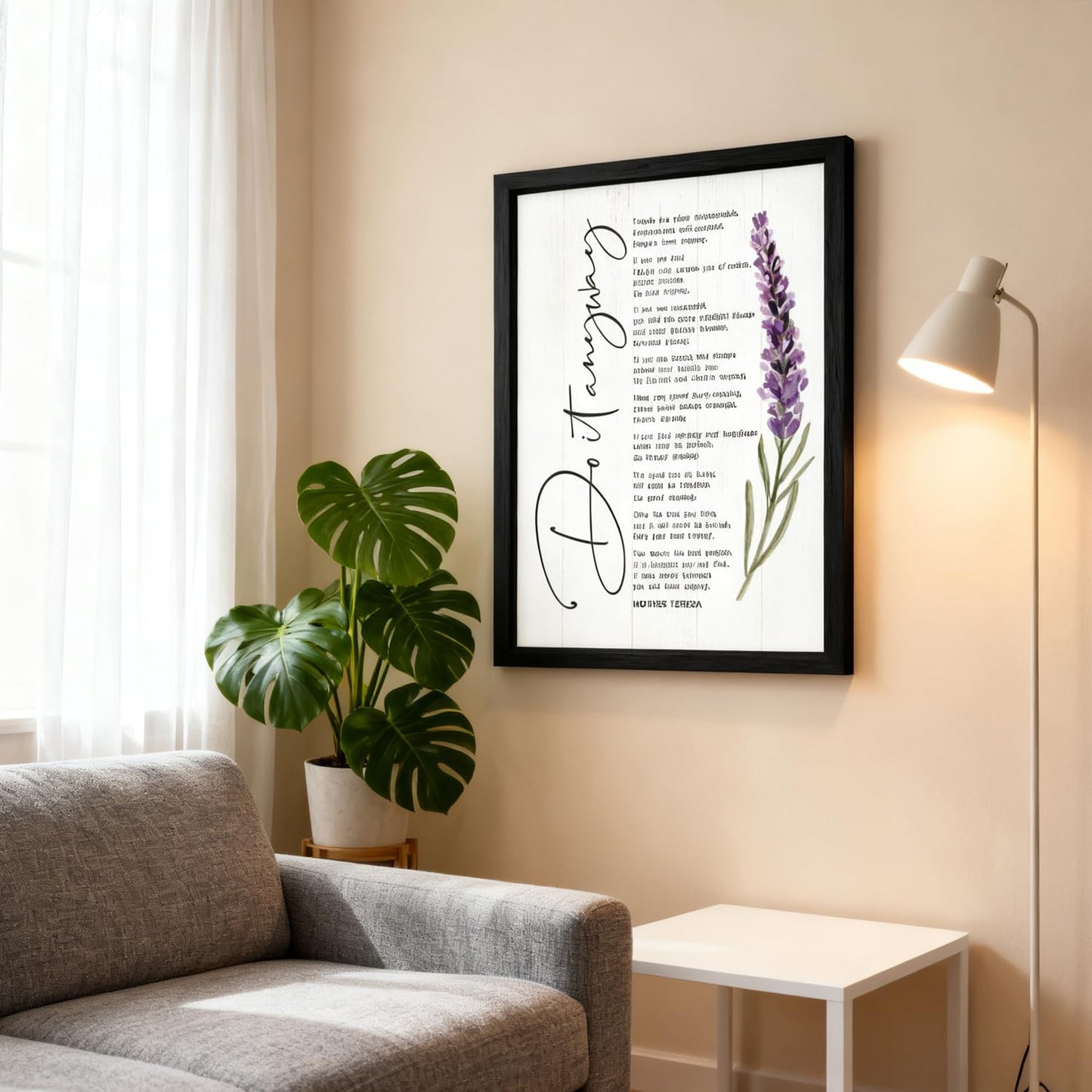 Do It Anyway Wall Decor, 11x16 Inch Wood Framed Mother Teresa’s Quotes Inspirational Wall Art, Farmhouse Motivational Christian Gifts For Office Living Room, Black