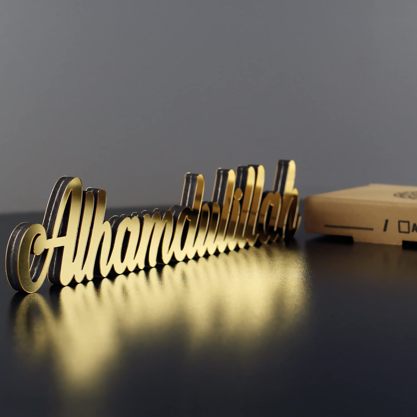 iwa concept Alhamdulillah Gold Home Decor for Table or Shelves | Islamic Ramadan Gift & Eid Decorations