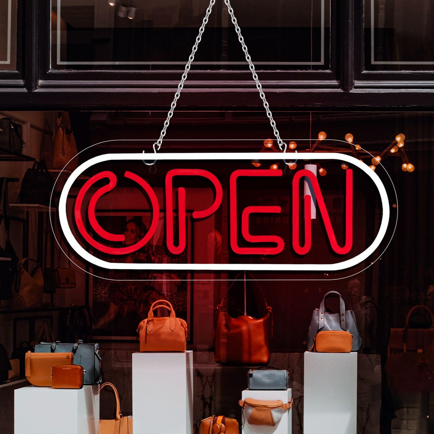 Neon Open Signs for Business,16.34"X 6.22" Led Open Signs Adjustable Brightness Neon Lights for Party Bar Salon Stores Hotel Wall Decor Powered by USB with ON/OFF Switch