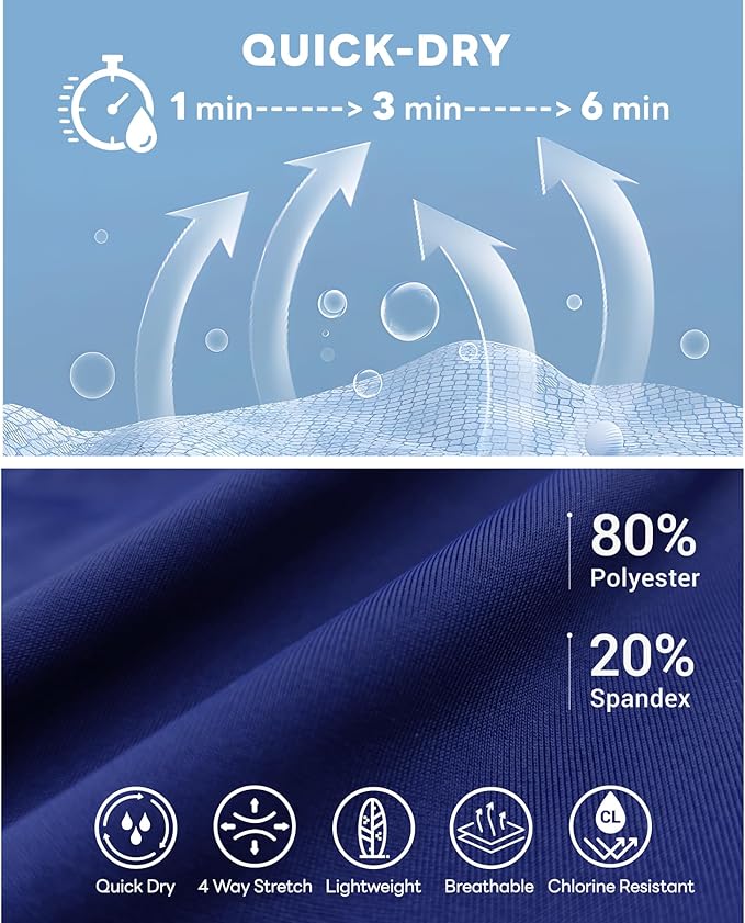 HUGE SPORTS Men's Rash Guard Swim Shorts Compression Swimming Jammer Cool Dry Active Swimsuit Workout Shorts Sports Tights