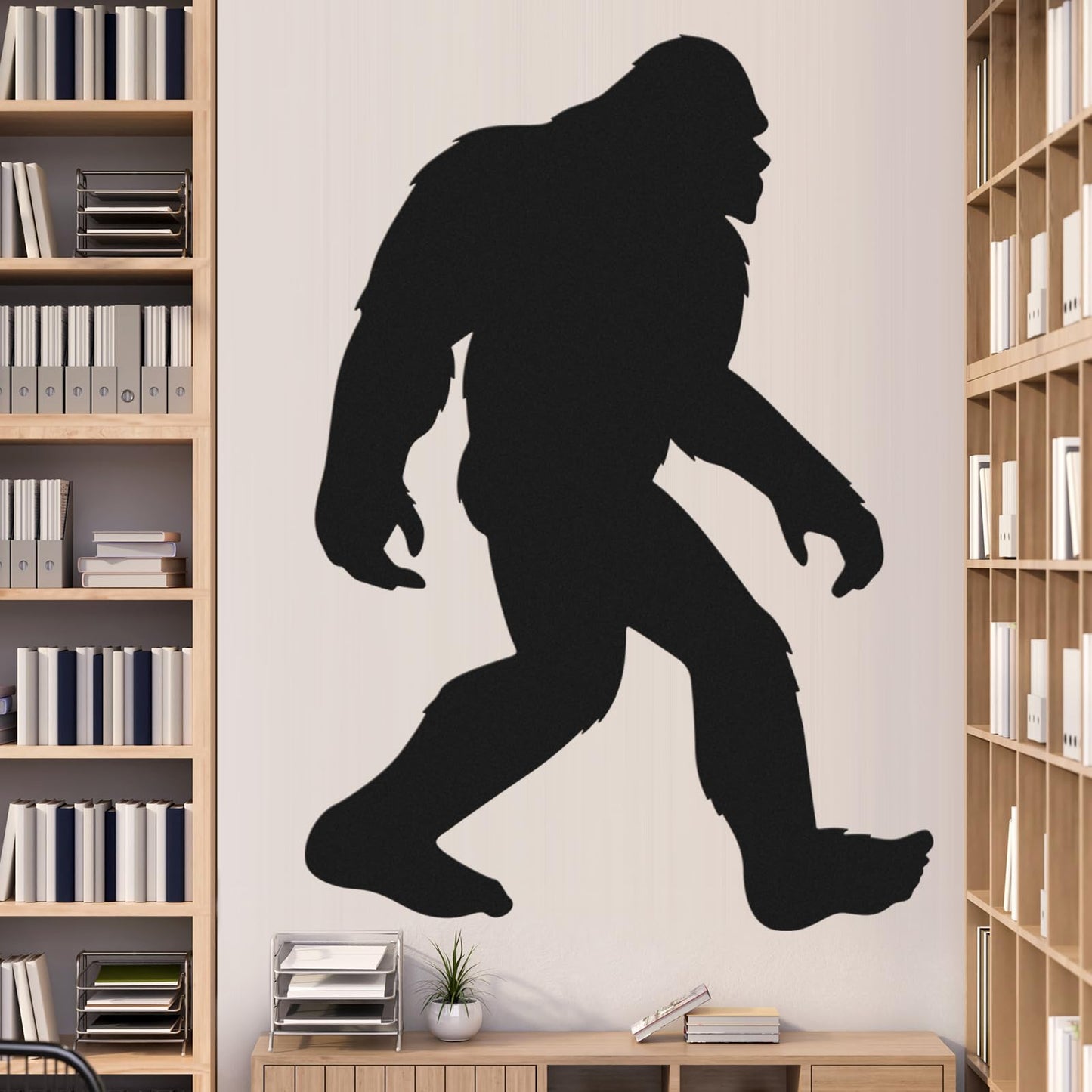 Large Bigfoot Wall Decal 60 x 42 Inch Sasquatch Big Foot Silhouette Peel and Stick Wall Decals for Office Home Decor Gifts for Sasquatch Bigfoot Lovers(Black)