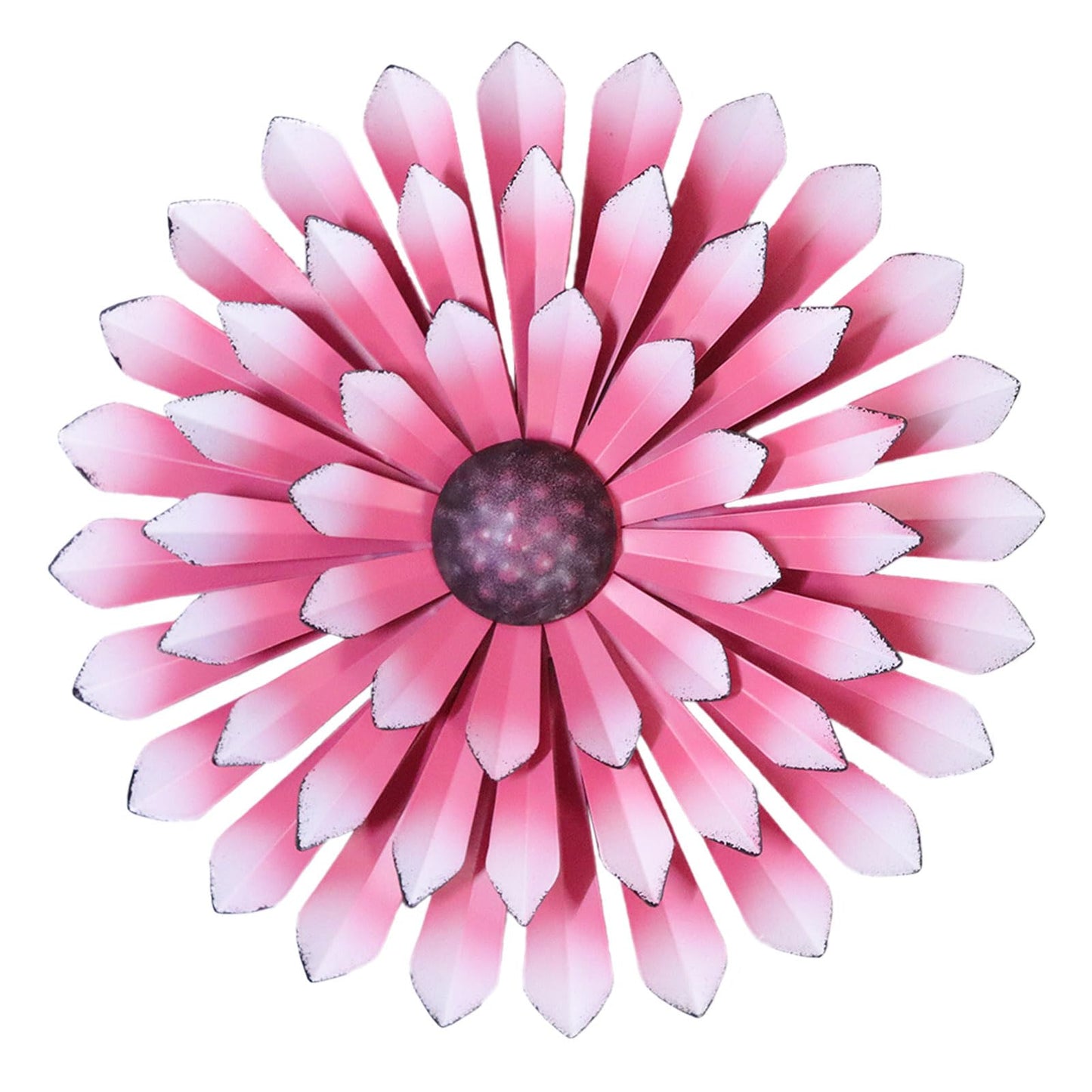 AHYS Metal Flowers Wall Decor Indoor Outdoor Metal Wall Art for Farmhouse Home Living Room Bedroom Bathroom Garden Decor – Pink