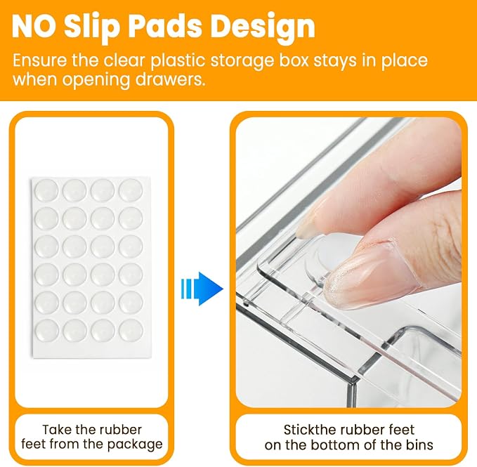 Bottle Storage Organizer Baby, Clear Stackable Storage Drawers Set for Baby Bottle, Beauty Supplies Storage, Ideal for Countertop, Vanity, Bathroom, Cabinet, Pantry Organization (7.8"H, 3 Pack)