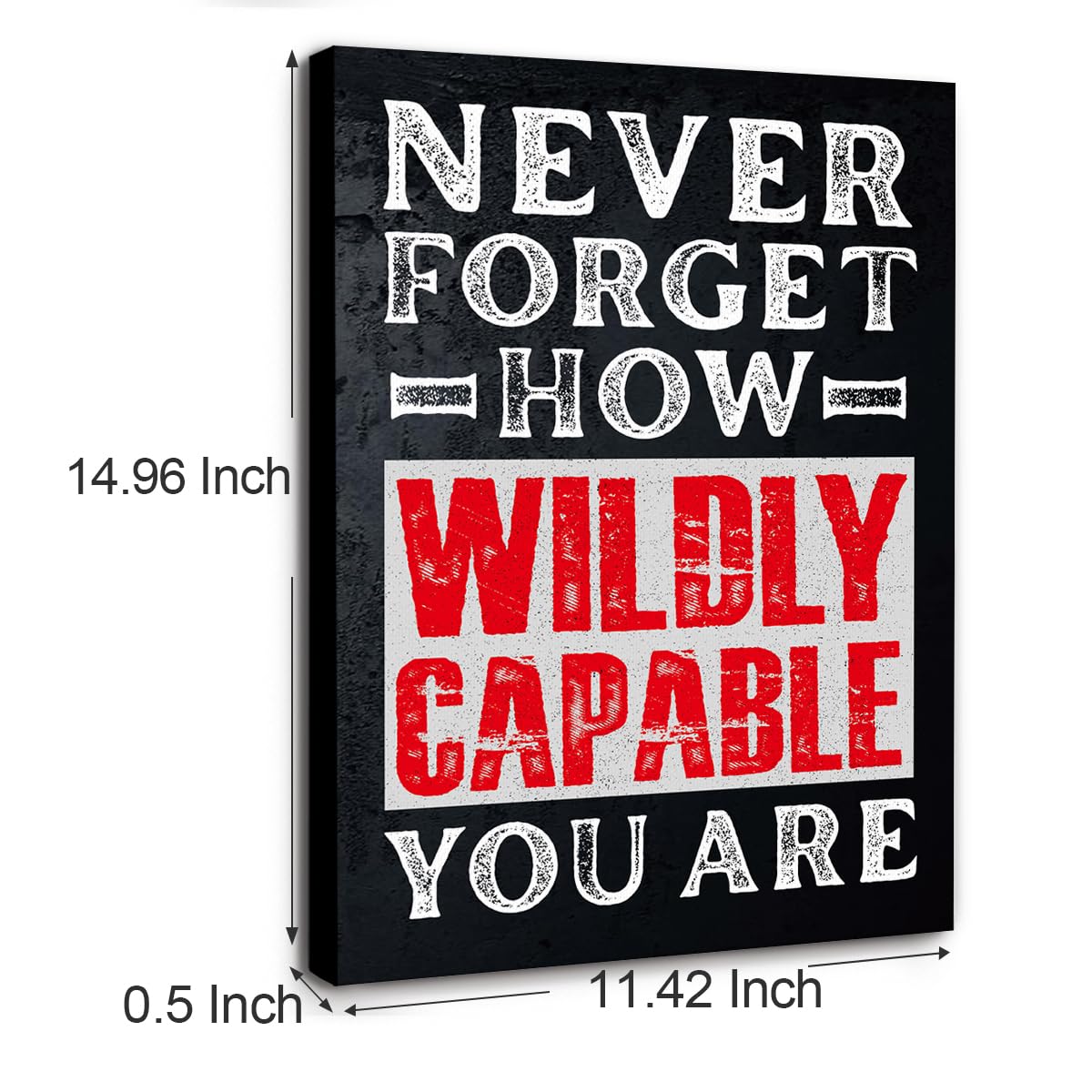 Gwisml Inspirational Canvas Wall Art,Never Forget How Wildly Capable You Are Motivational Quotes Canvas Frame Painting Prints Posters Artwork For Home Office Wall Decor