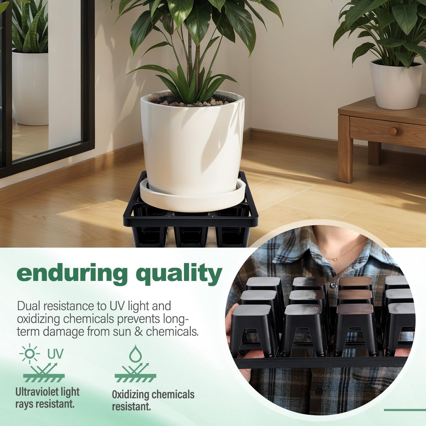 CroBlissful 7 Pcs Pot Holder Plant Stands 30 Gallons Large Capacity Outdoor Stands for Pots and Grow Bags Polypropylene Flowerpot for Improved Drainage and Aeration