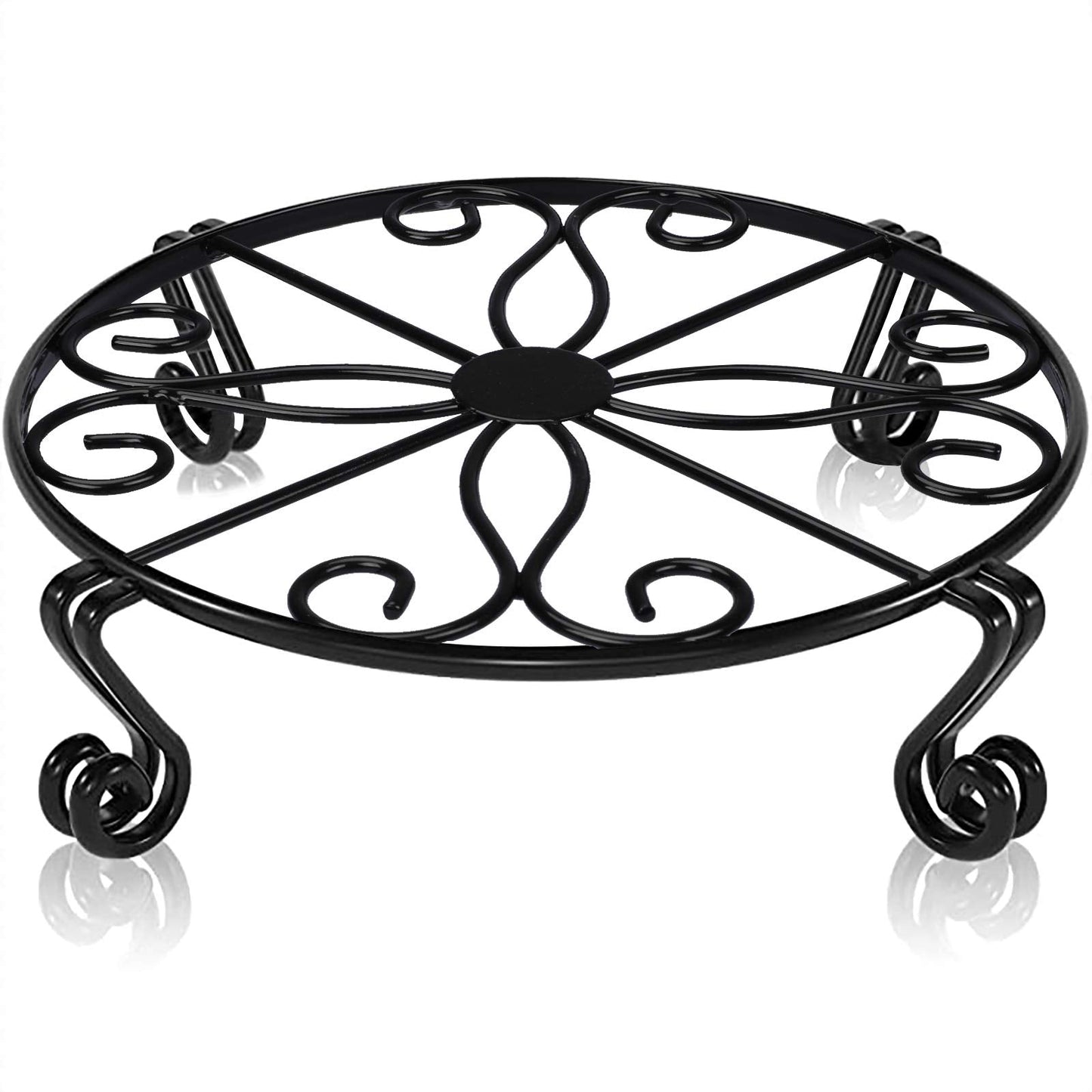 Black Plant Stand for Flower Pot Heavy Duty Potted Holder Indoor Outdoor Metal Rustproof Iron Garden Container Round Supports Rack for Planter Bronze, Pumpkin Stand Outdoor……
