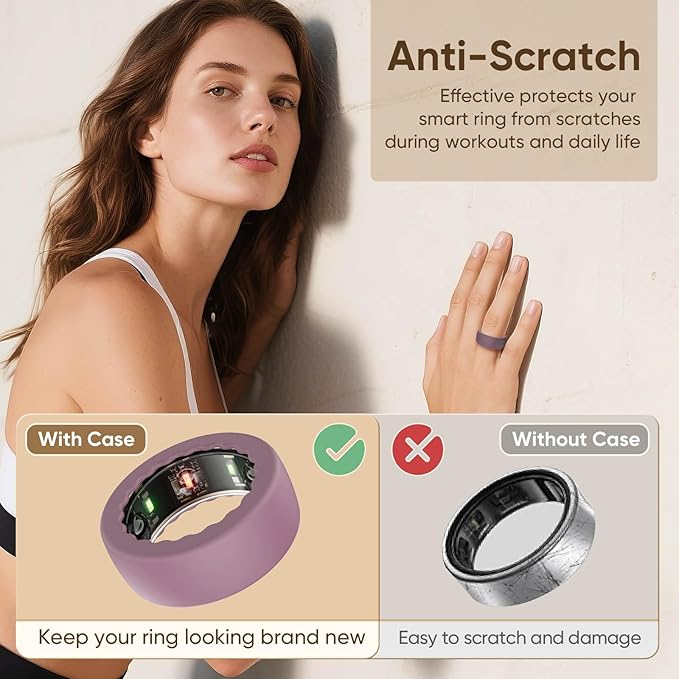 BO&DQQ 15 Pack Ring Protector Compatible with Oura Ring Cover Gen 4 / Gen 3 / Samsung Galaxy/RingConn/ULTRAHUMAN, Anti-Scratch Elastic Silicone Case for Smartring Men Women Working Out Gym