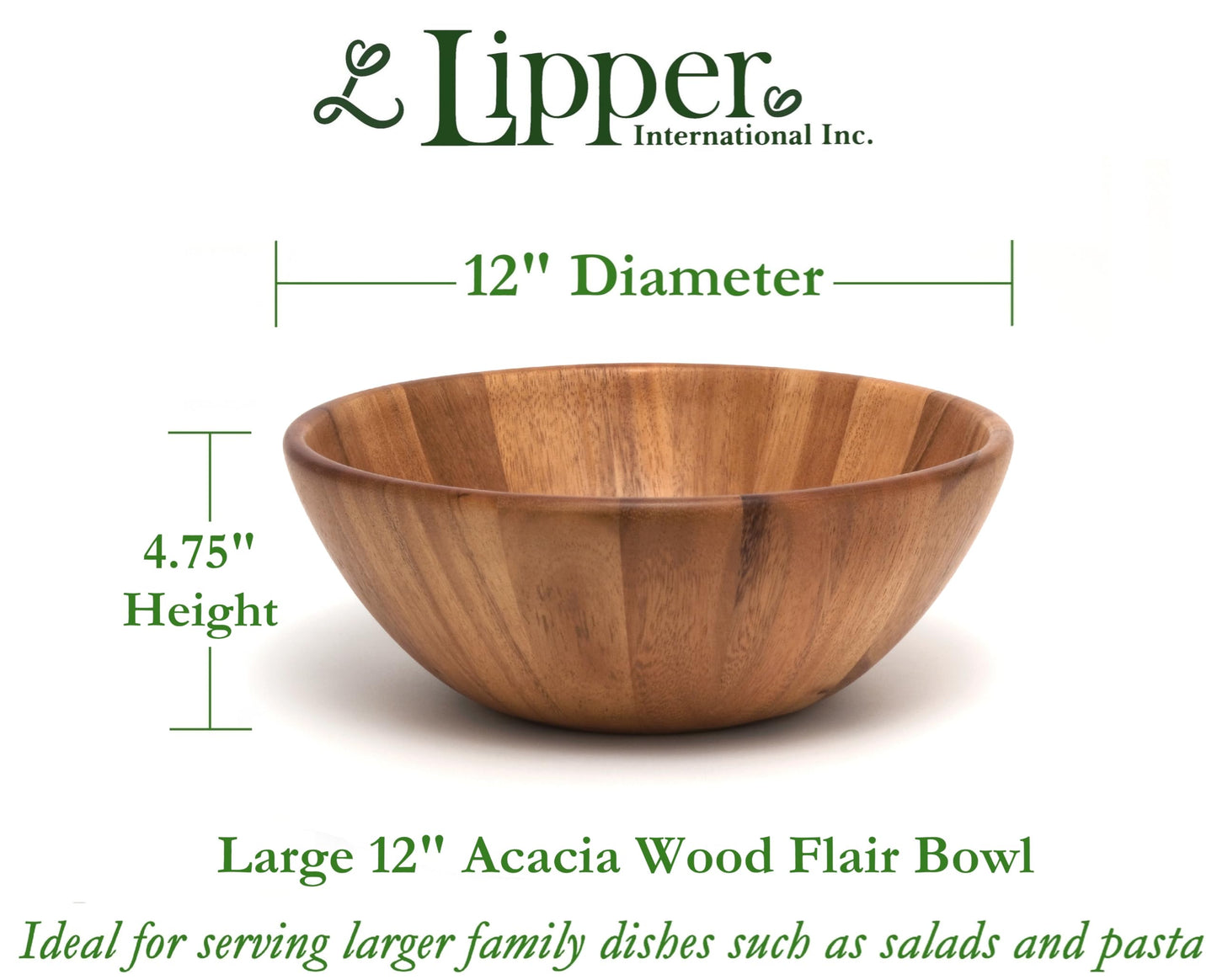 Lipper International Acacia Round Flair Bowl
