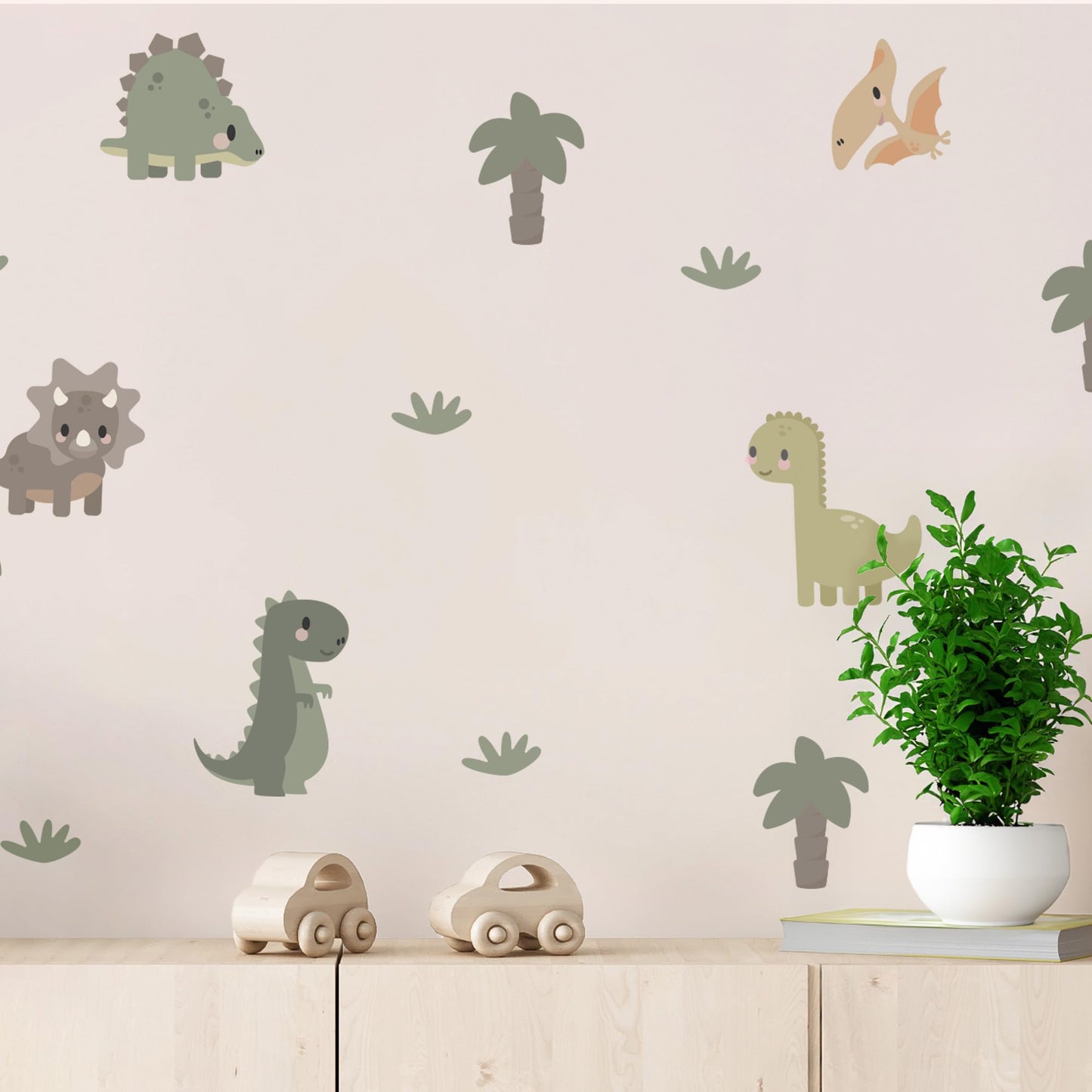 Teddylabels - Dinosaur Wall Decals - Easy-to-Apply & Removable Wall Stickers: Transform Your Toddlers Bedroom with Durable, Vibrant Peel-and-Stick Wall Decor – Stickers for Kids