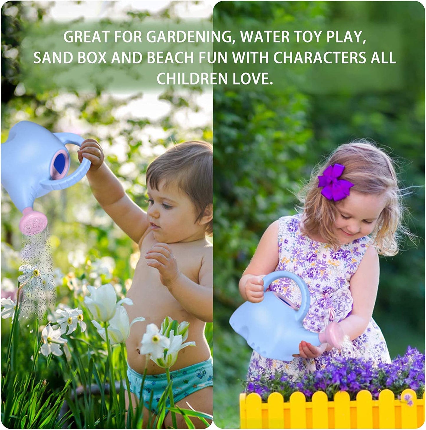 LOYUYU 0.4 Gallon Plastic Watering Can Small Lightweight Cute Indoor Outdoor Garden Plants, Watering Can with Shower Head Elephant: Blue