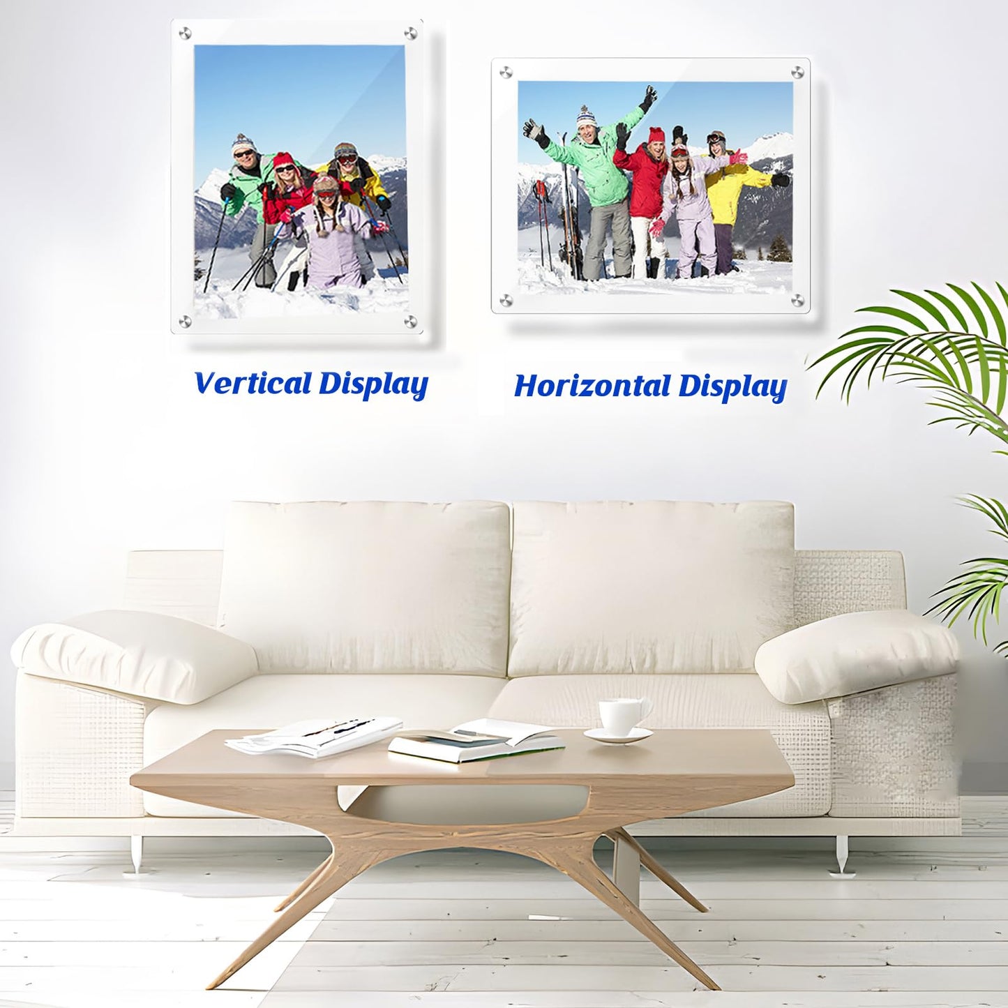 JUOIFIP 16x20 Acrylic Floating Art Frame for Wall Mount, Clear Magnetic Picture Frame for Artwork Display,Certificates Documents Frames for Family,Office,Wedding