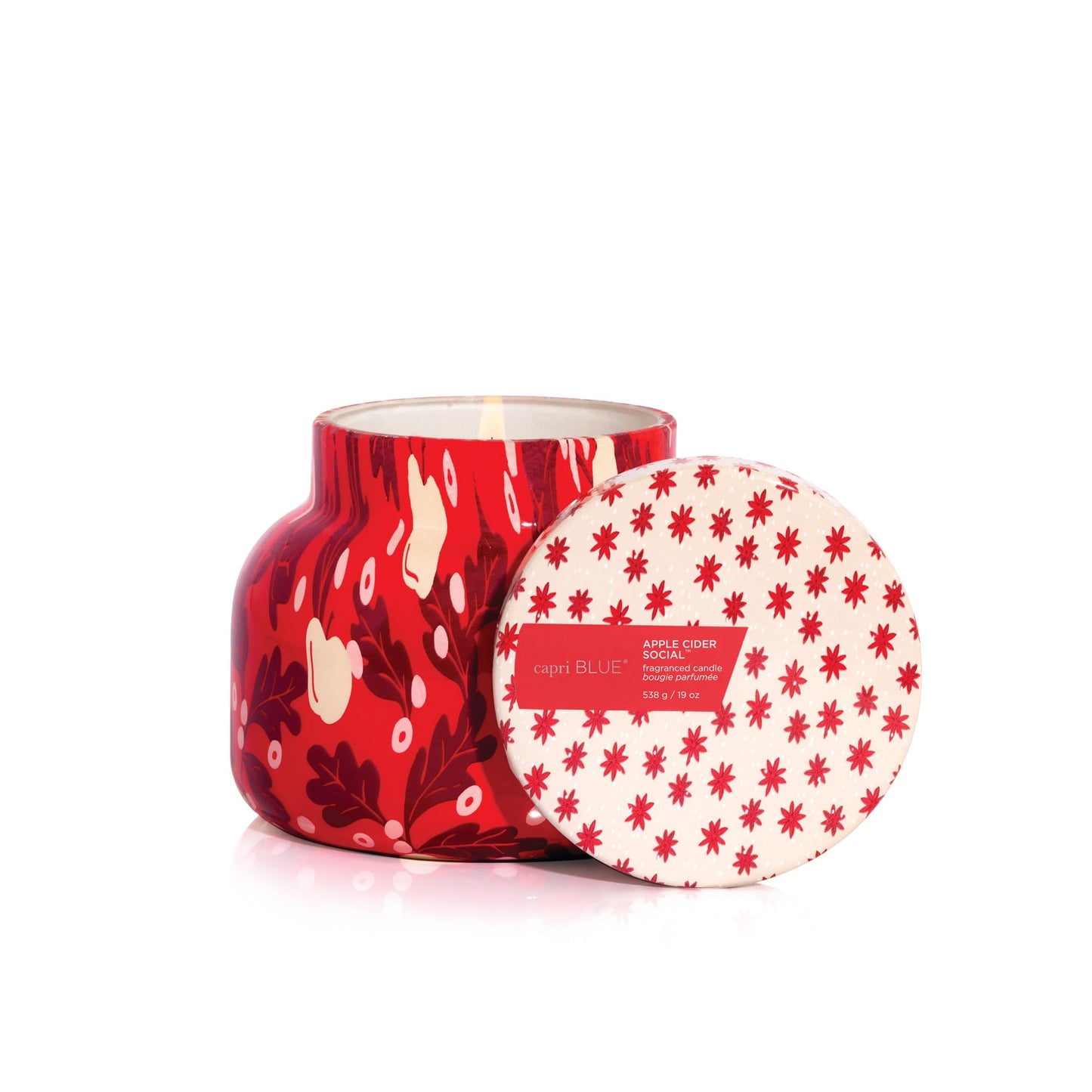 Capri Blue Apple Cider Social Scented Candle - Pattern Play Signature Holiday Candle - Soy Wax Blend Luxury Candles - Long Lasting Candles - Fall Decor (19 oz)