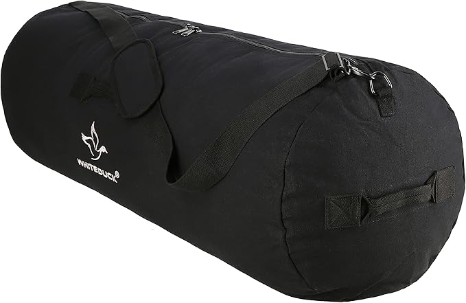 WHITEDUCK HOPLITE Heavy Duty Military Canvas Duffel Bag, Army Cargo Style, Foldable Tactical Outdoor Bag, Travel, Storage