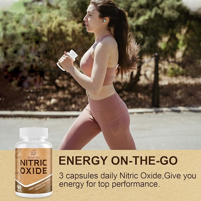 Nitric Oxide Supplement, Nitric Oxide Booster & 6-in-1 Phytonutrient Blend for Heart, Flow, Immune - 90 Capsules (1 Bottle)