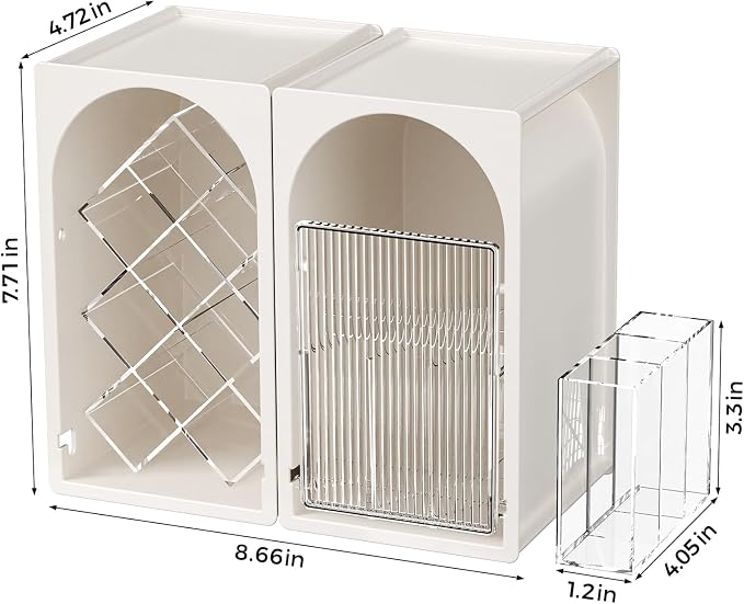 Modular Makeup Organizer, Clear Acrylic Cosmetic Storage Box with Drawer, Vanity Countertop Organizer for Makeup, Skincare and Beauty Accessories – Multiple Styles