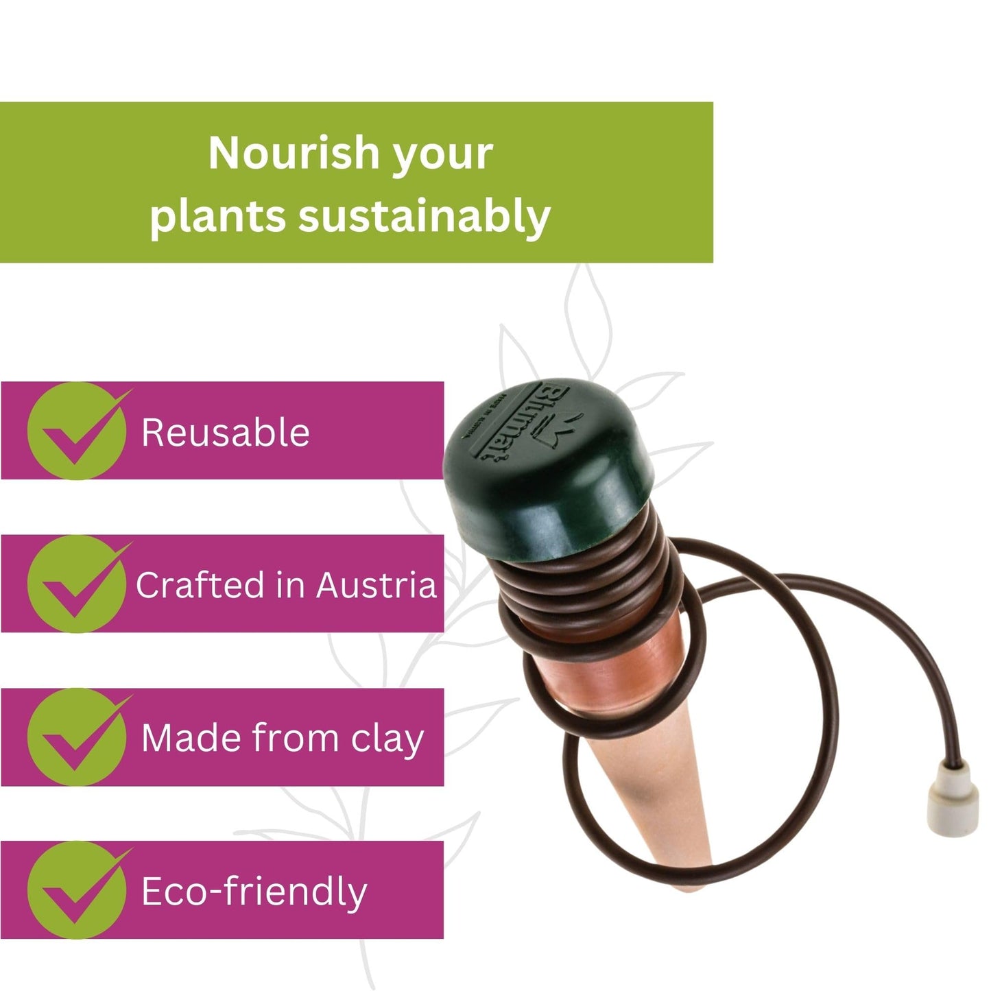 Blumat Classic Self-Watering Stakes - Prevents Overwatering and Underwatering for Healthy Growth While You are Away - Ideal for Indoor Plant Watering, 15 Pack, wo Adapter