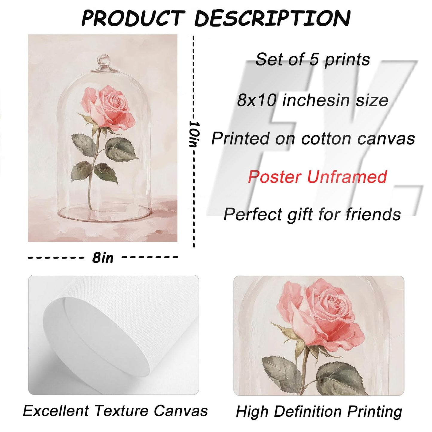 6Pc Coquette Wall Art Pastel Pink Trendy Posters Wall Decor White Swan Butterfly Frog Painting Pictures Castle Elf Aesthetic Floral Canvas Prints for Nursery Teen Girls Bedroom College Dorm Unframed