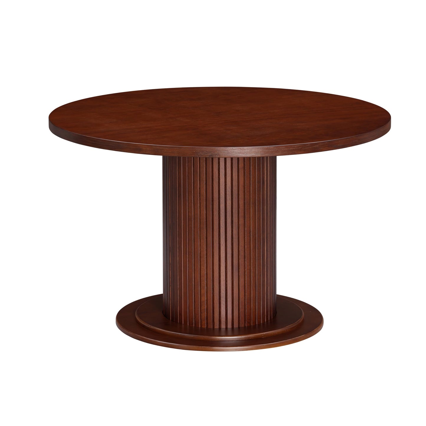 NTC Summit 47 Inch Modern Design, Round Dinner Table for Dining Room, Living Room Furniture, Effortless Assembly, Dark Walnut