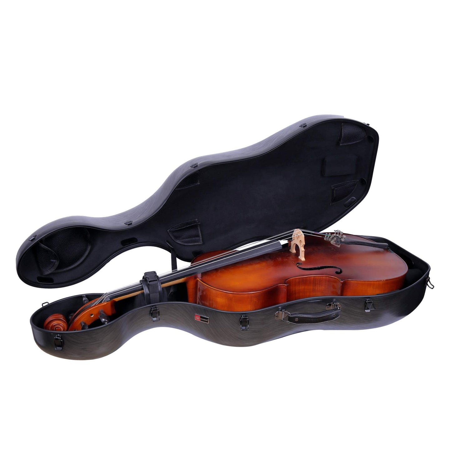Crossrock Poly Carbon Composite Cello Case, for 3/4 Size Cello with backpack and wheels in Blue(CRF1000CETBLHT)