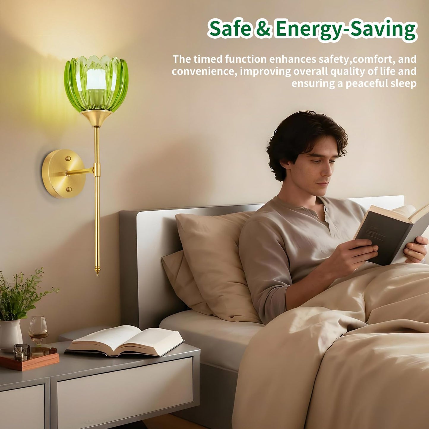 SoodMi Battery Operated Wall Sconce Set of 2, Rechargeable Wireless Wall Sconce Lights with Glass Lampshade, 5000mAh Dimmable Bulbs with Remote,15 Colors Wireless Wall Lamps for Bedroom Living Room
