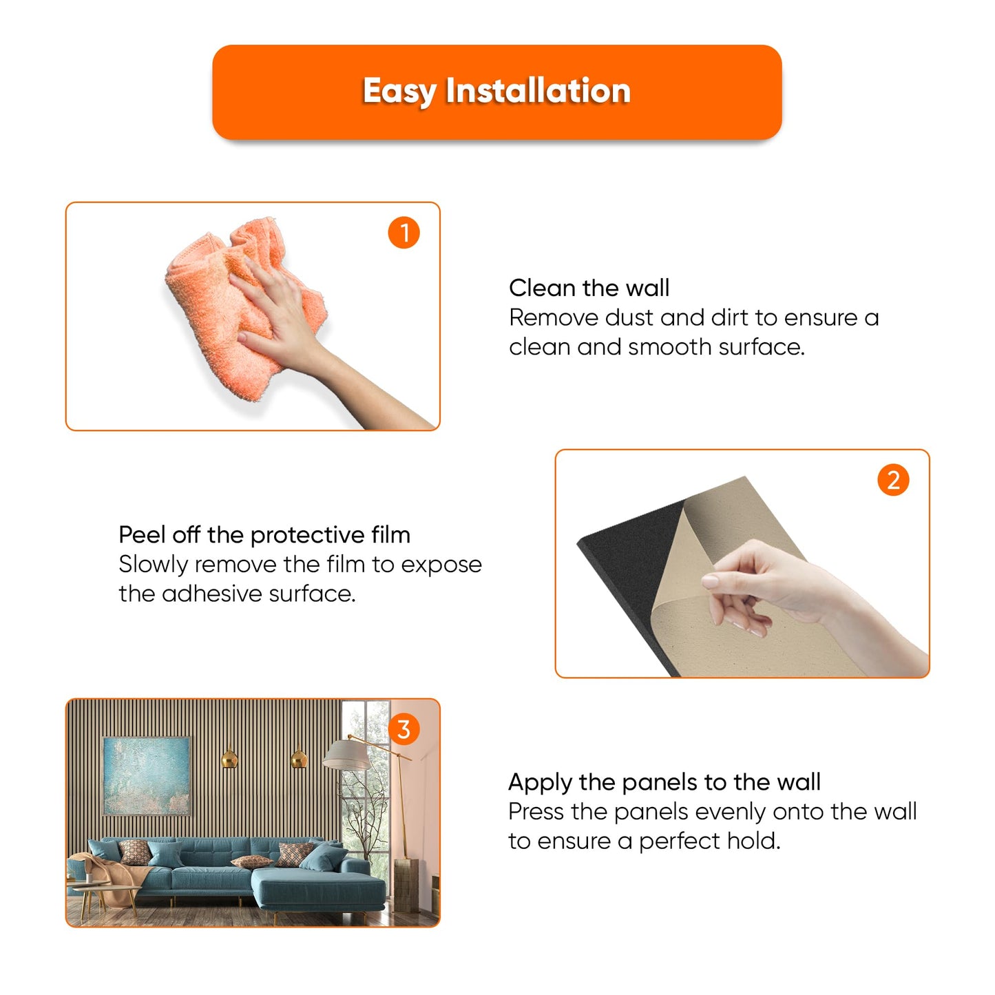 IZODEKOR Self-Adhesive Wall Panels, Acoustic Wood Panels, 3D Peel and Stick Wall Panels for Sound Insulation, 47.24" × 23.62" × 0.83", Living Room Wall Decor, 4-Pack – 2.88 m² / 21.16 lb, White