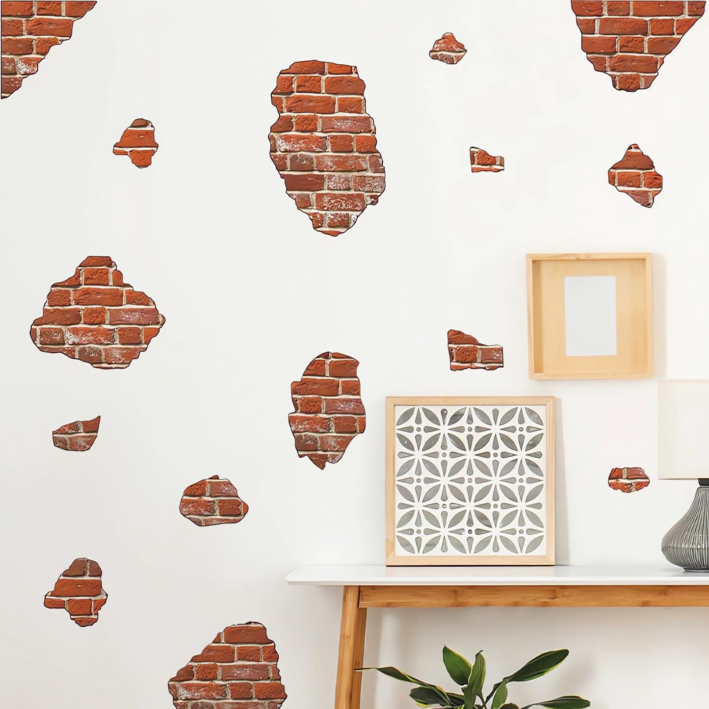 Retro Brickyard Faux Brick Wall Stickers, sacinora Brick Breakaway DIY Art Wall Decals Removable Vinyl Peel and Stick for Cafe Study Room Living Room Bedroom Home Decorations