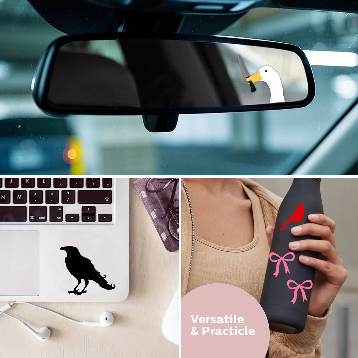 2PCS Butterfly Car Mirror Decal,Rearview Mirrors Sticker,Butterfly Car Accessories Vinyl Cute Cars Stickers and Decals Gifts for Women,Men,Kids,Teens,for Bathroom Decal,Computers