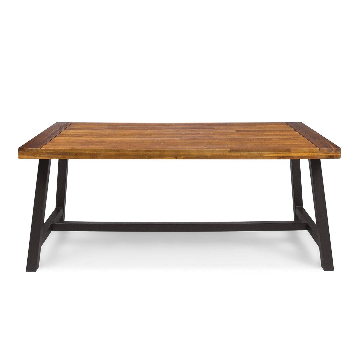 Christopher Knight Home Carlisle Outdoor Dining Table with Iron Legs, Sandblast Finish / Rustic Metal