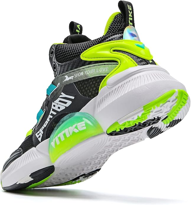 JMFCHI Kids Basketball Shoes High-top Sports Shoes Sneakers Durable Lace-up Non-Slip Running Shoes Secure for Little Kids Big Kids and Boys Girls