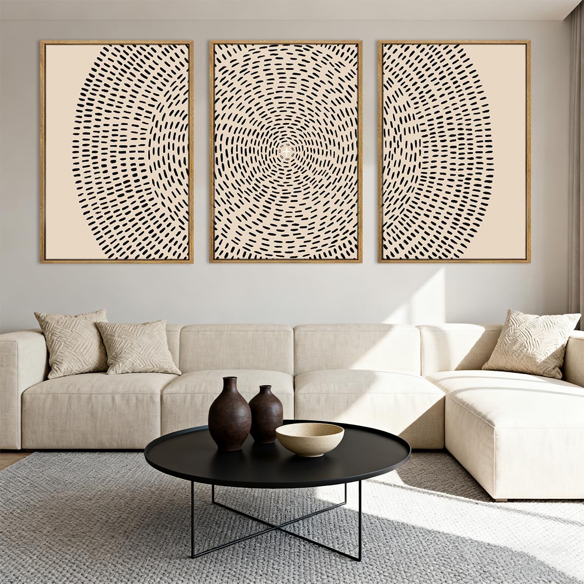ANHUIB Jesus Wall Art 16x24 Inch Jesus Feeds The 5000 Canvas Wall Art Set of 3 Framed Easter Christian Wall Decor Modern Abstract Art Print for Living Room Bedroom Office