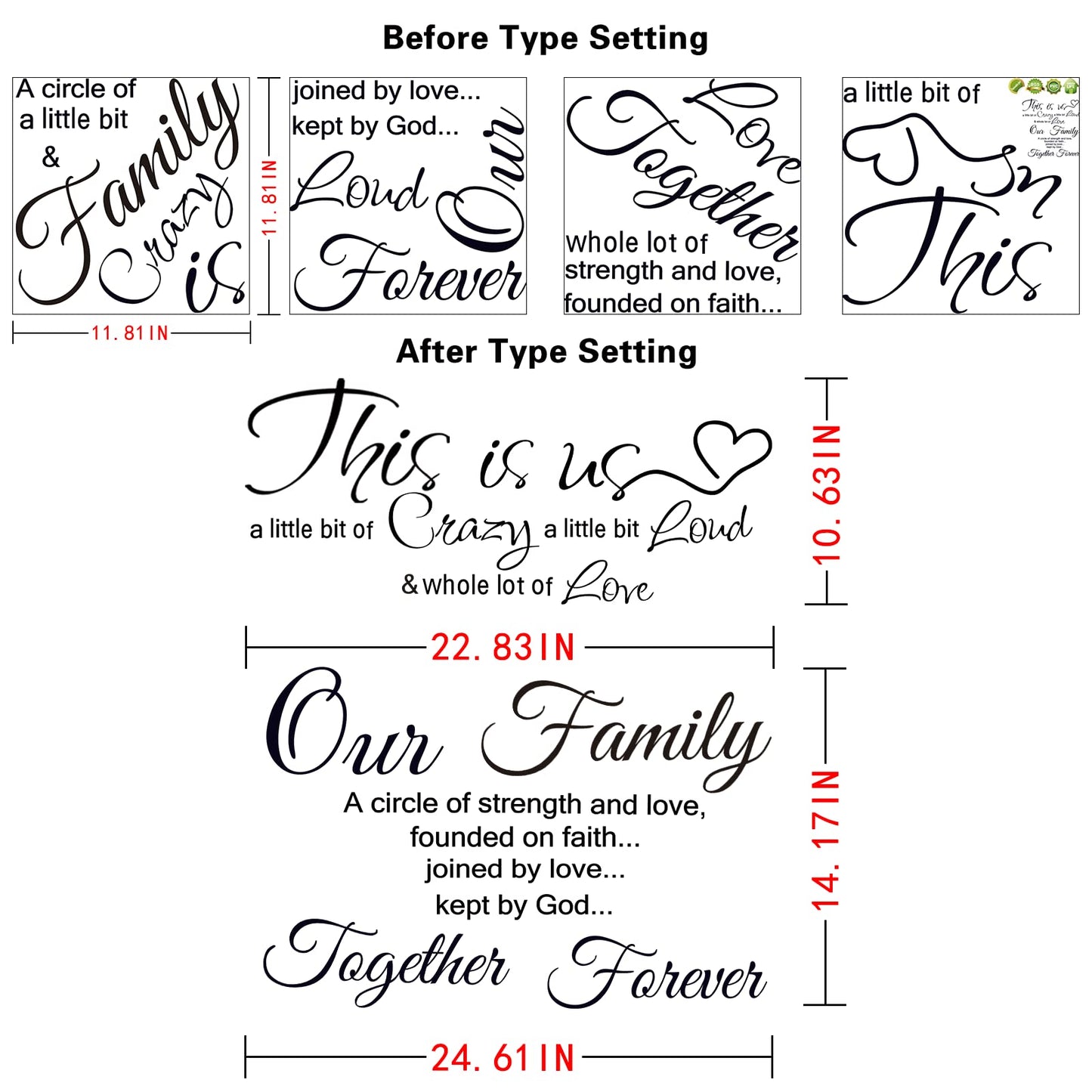 Rotumaty Family Quotes Wall Decals This is Us Wall Decor Vinyl Stickers for Living Room Bedroom Inspirational Art Decorations for Home Office Teen Dorm